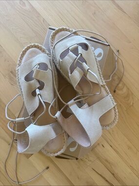 Soludos Women’s Lace-Up Suede Espadrille leather sandals gladiator